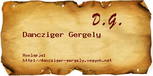 Dancziger Gergely névjegykártya